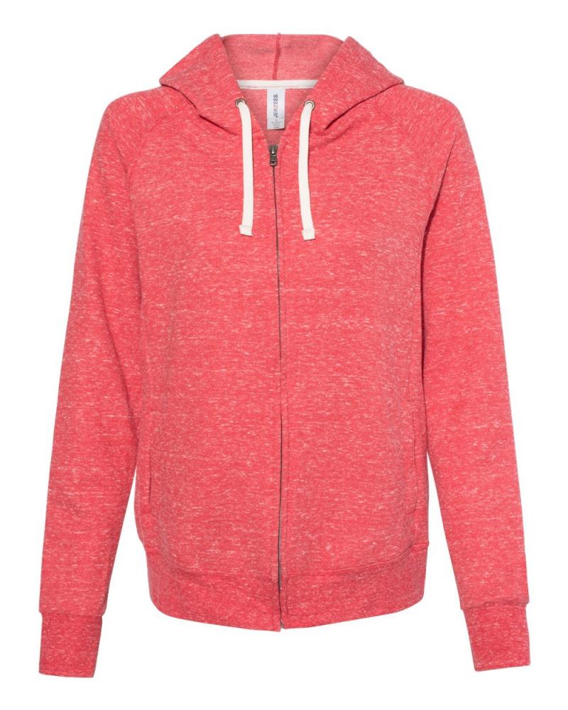 Jerzees 92WR Ladies Snow Heather French Terry Full-Zip Hood Sweatshirt