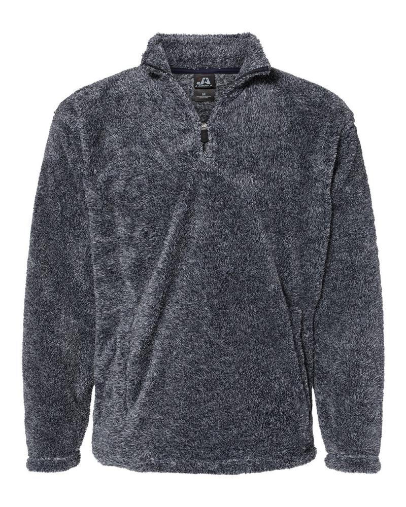 J. America 8464 - Boundary Shag Frosty Sherpa Quarter-Zip Pullover