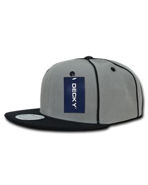 Decky 1078 - 6 Panel High Profile Structured Piped Snapback Cap