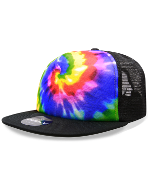 Decky 1079 - 5 Panel High Profile Structured Tie Dye Trucker Cap