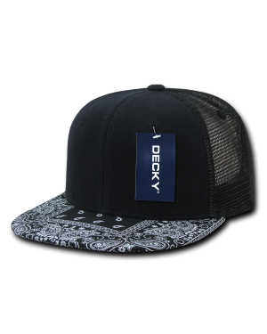 Decky 1083 - 6 Panel High Profile Structured Bandana Bill Trucker Cap