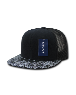 Decky 1083 - 6 Panel High Profile Structured Bandana Bill Trucker Cap