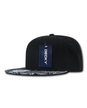 Decky 1093 - 6 Panel High Profile Structured Bandana Bill Snapback Cap