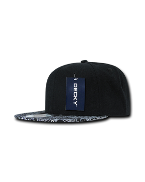 Decky 1093 - 6 Panel High Profile Structured Bandana Bill Snapback Cap