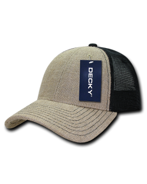 Decky 1136 - 6 Panel Low Profile Structured Jute Trucker Cap