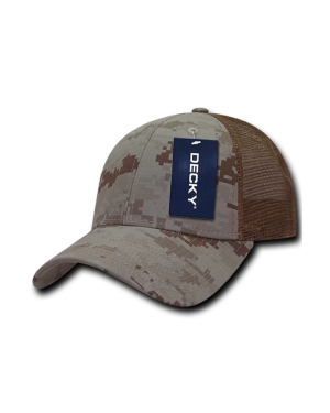 Decky 218 - 6 Panel Low Profile Structured Camo Trucker Cap