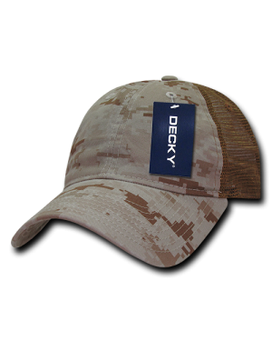 Decky 225 - 6 Panel Low Profile Relaxed Camo Trucker Cap