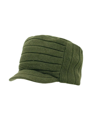 Decky 615 - Knitted Flat Top Beanie w/ Visor