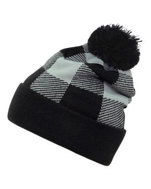 Decky 8028 - Pom Pom Plaid Beanie