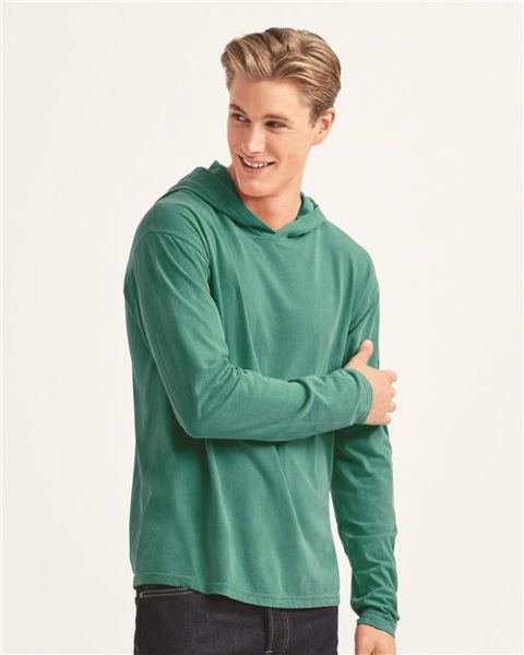 Comfort Colors 4900 - Garment Dyed Hooded Long Sleeve Tee