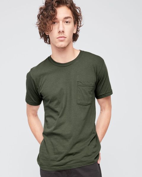 American Apparel 2406W - Unisex Fine Jersey Pocket Short Sleeve T-Shirt