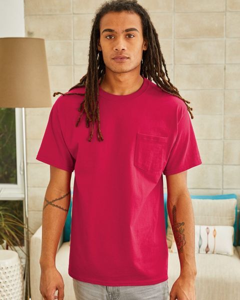 Hanes 5590 - Authentic Short Sleeve Pocket T-Shirt