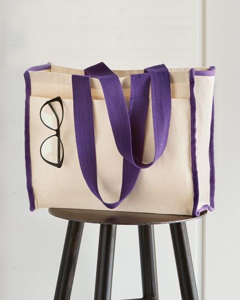 Q-Tees Q1100 - 14L Tote with Contrast-Color Handles